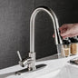 Brushed Kitchen Sink Faucet with Sprayer - Stainless Steel - www.Shopthatapp.com
