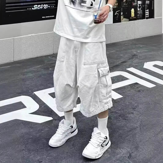 All-matching Loose Straight Cargo Cropped Baggy Pants Casual Trendy - www.Shopthatapp.com