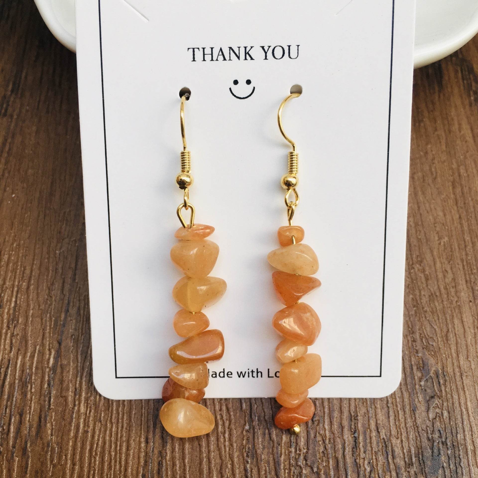 Handmade DIY Natural Crystal Stone Beaded Earrings - www.Shopthatapp.com