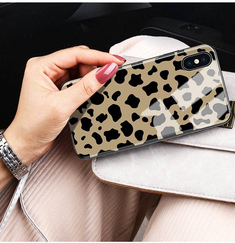 Luxury Leopard Tempered Glass Mirror iphone Case - www.Shopthatapp.com