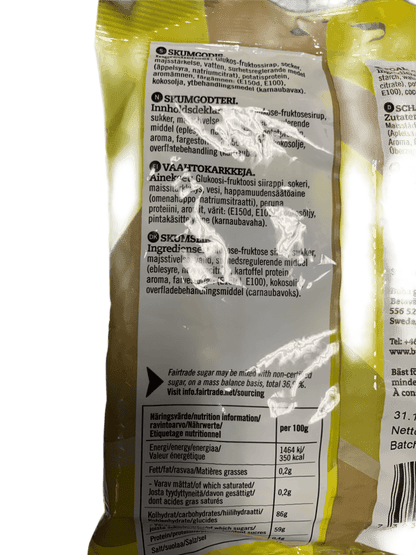 Bubs Goody Sour Ovals Banana Toffee Candy 175G - Swedish Edition - www.Shopthatapp.com