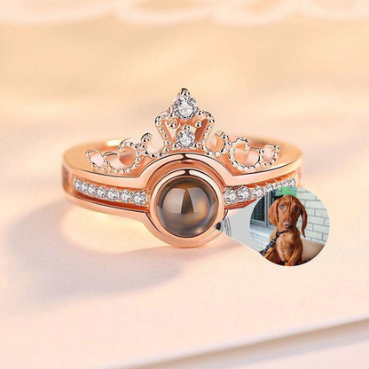 Custom Pet Photo Tiara Crown Ring