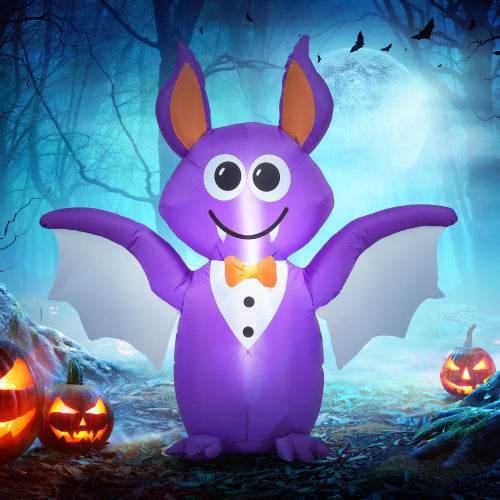 Outsunny 6ft Inflatable Halloween Decoration Bat, Blow Up Outdoor LED Yard Display, Waterproof - www.Shopthatapp.com