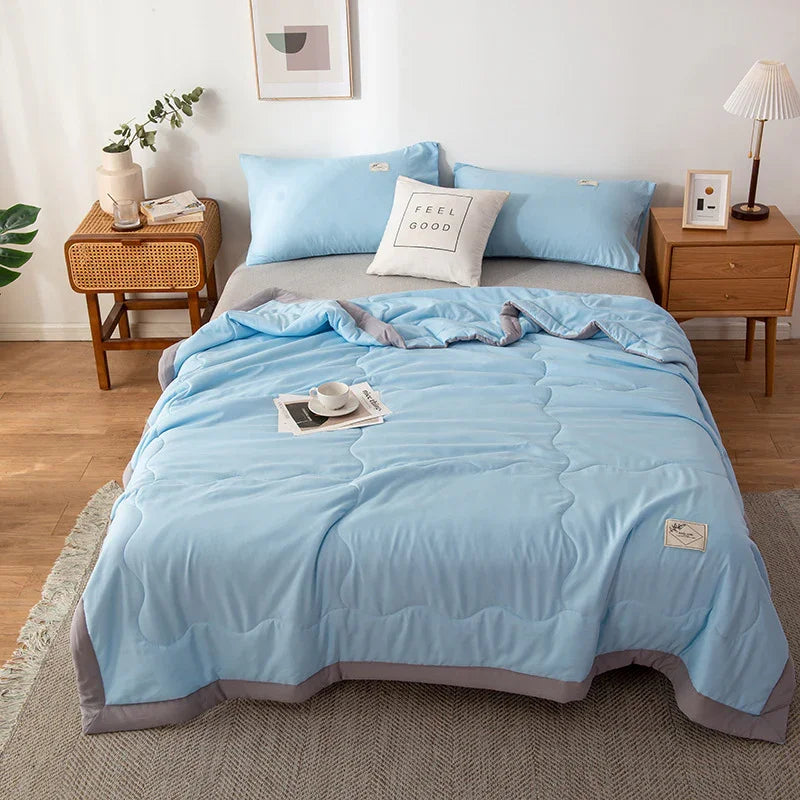 Pure Color Washed Cotton Summer Air Conditioning Duvet - www.Shopthatapp.com