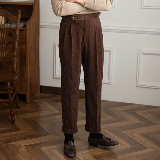 Men Autumn And Winter Corduroy Smooth Ankle-length trouser for work - www.Shopthatapp.com