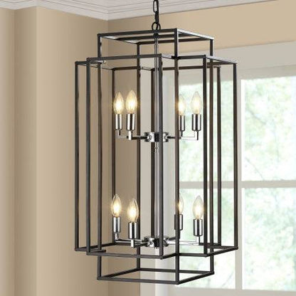 8 Lantern Tiered Chandeliers, Industrial Farmhouse Chandeliers - www.Shopthatapp.com