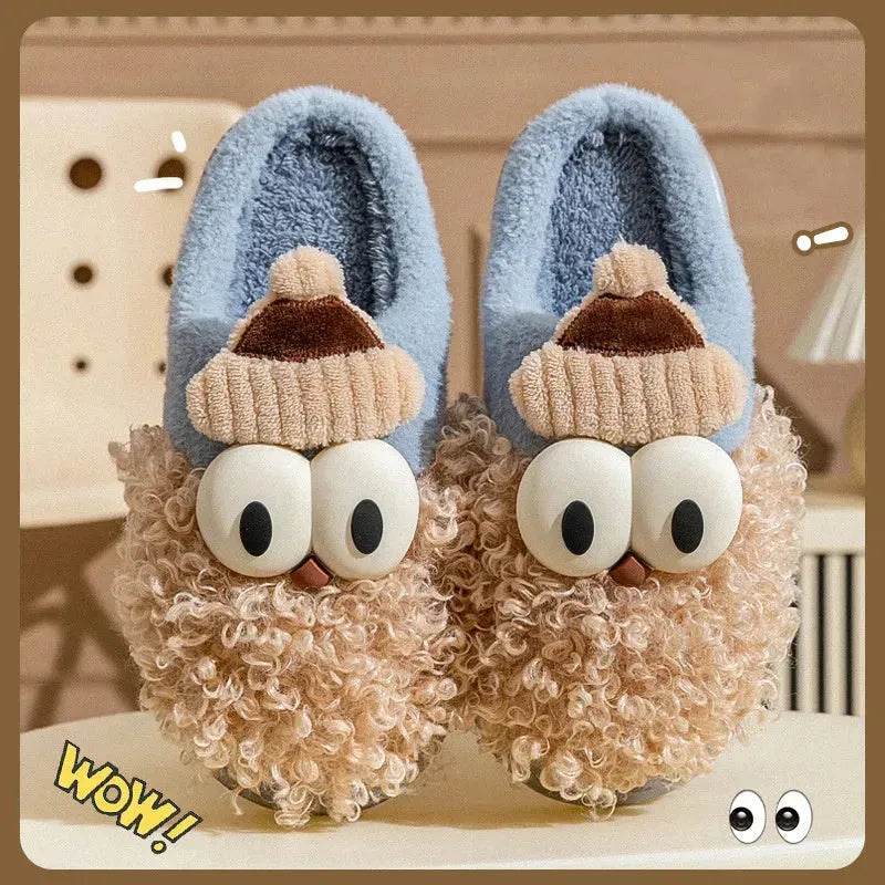 Cartoon Bearded Santa Claus Slippers Home Warm Non-slip Plush   Cotton Shoes Christmas Couple Floor Bedroom Slipper Women Men - www.Shopthatapp.com