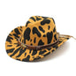Western Style Camo Cowboy Hat Woolen Felt Cow Pattern Big Brim Wide Brim Denim Top Hat Camouflage Cowboy Cowgirl Hat - www.Shopthatapp.com
