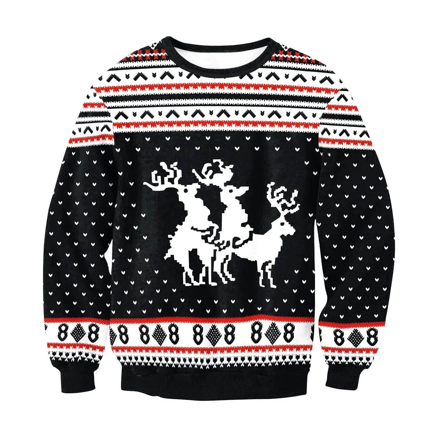 UGLY CHRISTMAS SWEATER Vacation Santa Elf Funny Womens Men Sweaters Tops Autumn Winter Clothing - www.Shopthatapp.com