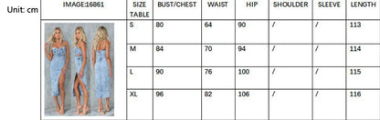 Women's Fashion Personalized Sleeveless Sling Denim Split Midi fitted Dress - www.Shopthatapp.com