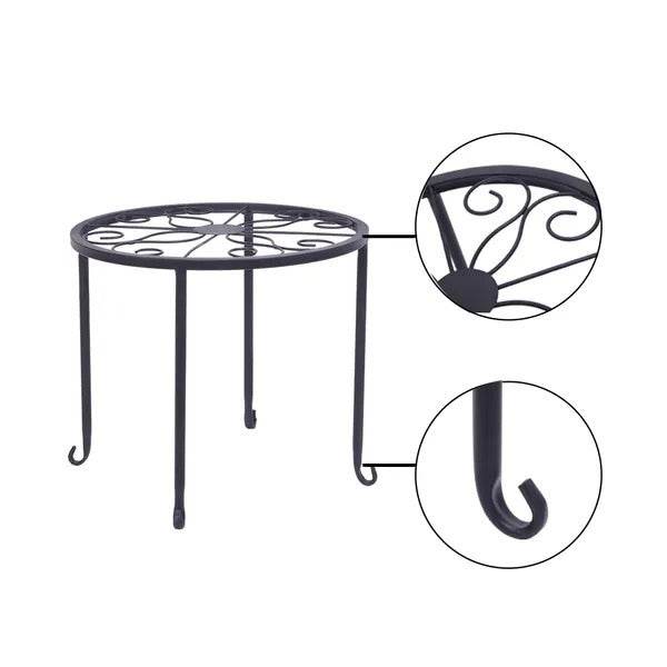 Metal Plant Stand 4 In 1 Potted Irons Planter Supports Floor Flower Pot Round Rack Display - www.Shopthatapp.com