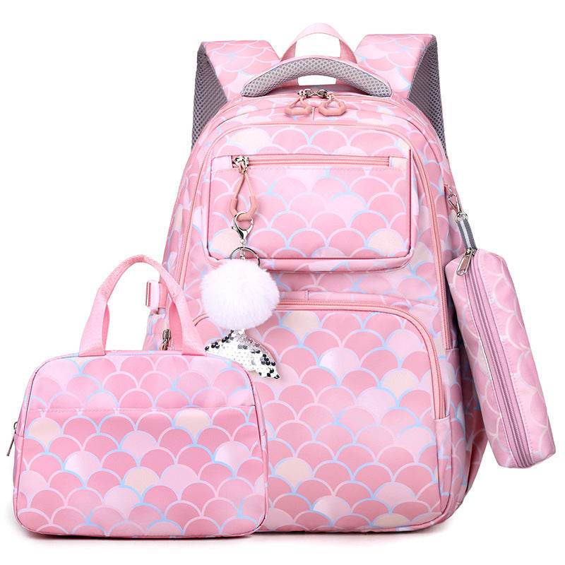 3 in 1 set Primary School Girls Backpack Lunch Bag and Pencil Pouch - www.Shopthatapp.com