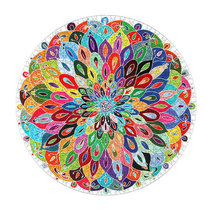 Puzzle rond en plumes de paon, 1 000 pièces | KidsToyLover