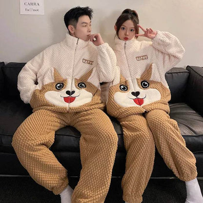 Fashion Casual Embossed Velvet Couple Pajamas - www.Shopthatapp.com