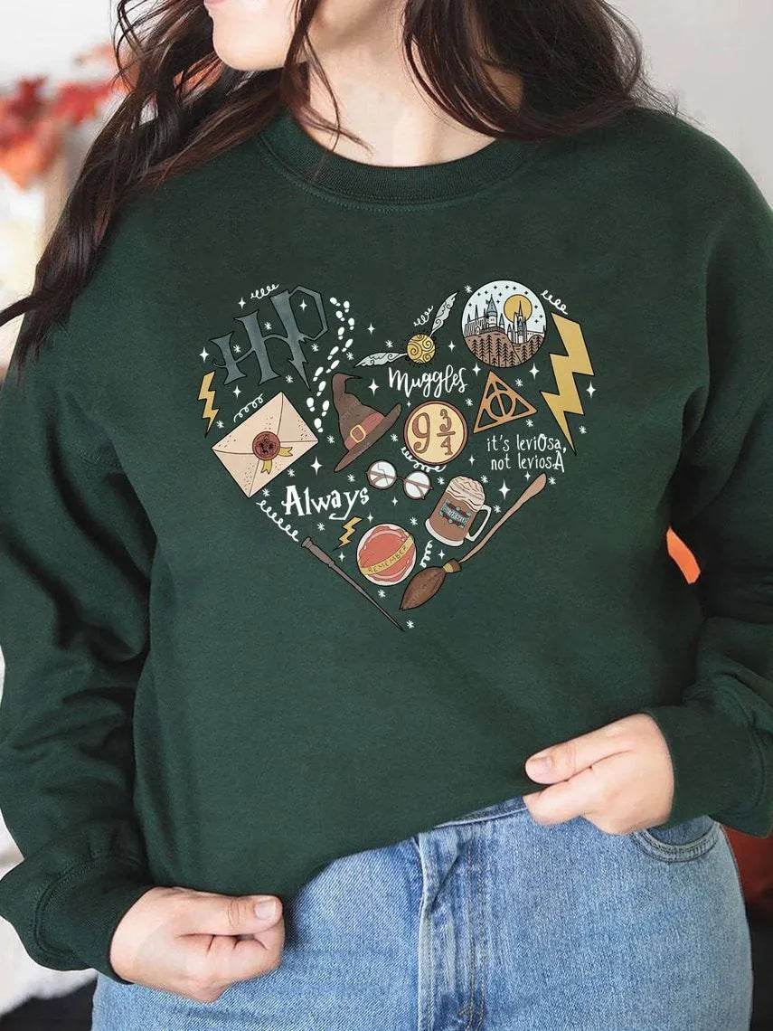Digital Printing Sweater Hipster Round Neck Pullover Long Sleeve Sweater Women - www.Shopthatapp.com