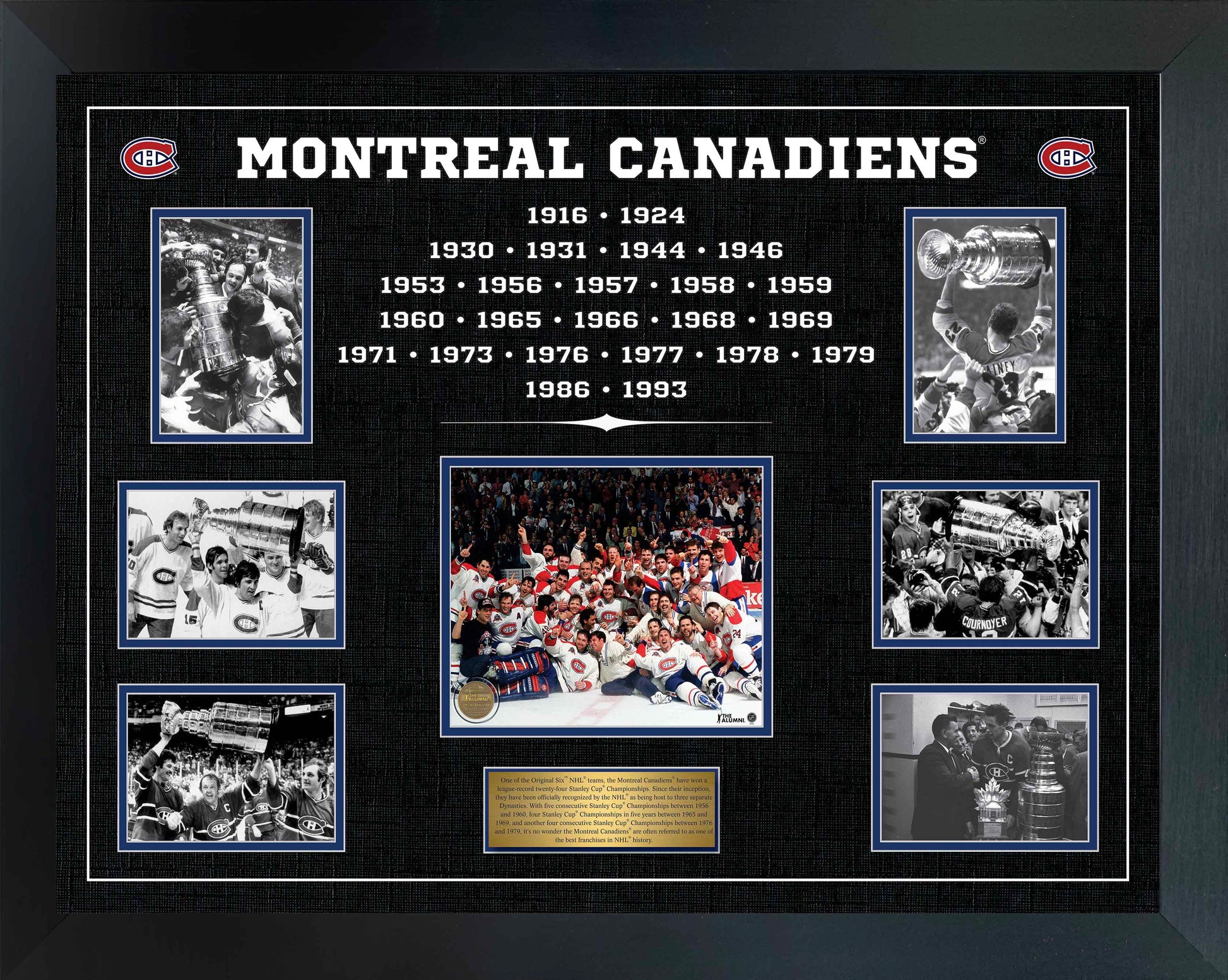 Montreal Canadiens Stanley Cup Dynasty Framed Collage - www.Shopthatapp.com