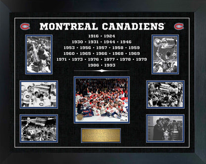Montreal Canadiens Stanley Cup Dynasty Framed Collage - www.Shopthatapp.com