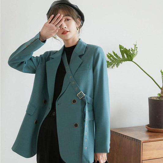 Design Niche Laced Blue Blazer Women - www.Shopthatapp.com