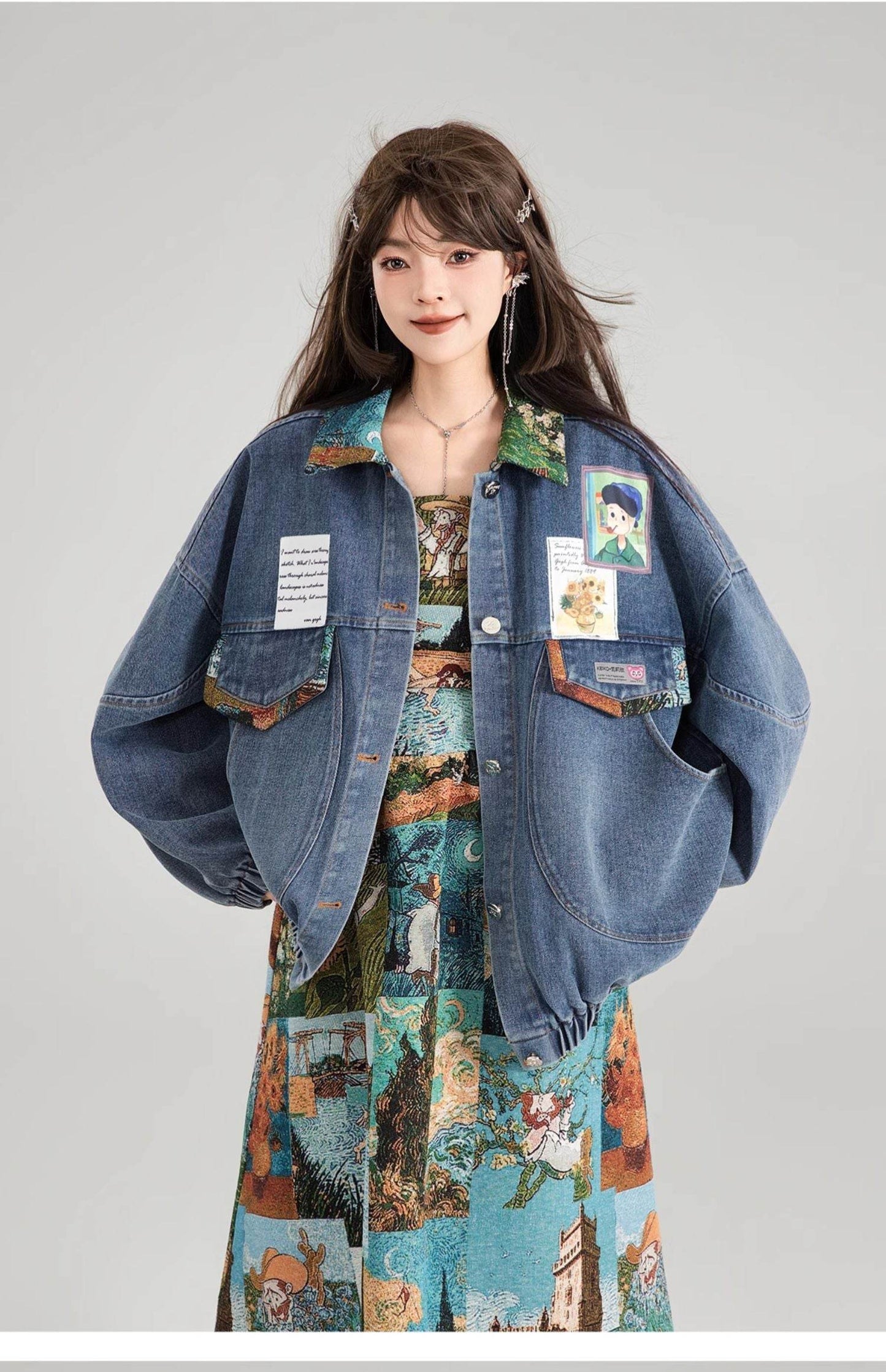 Artistic Denim Jacket For Women - www.Shopthatapp.com