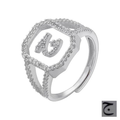 Fashion Micro Inlaid Zircon Arab Letters Ring for women - www.Shopthatapp.com