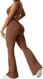 Women Sleeveless Flare Long Pant Yoga Fitness Jumpsuits - www.Shopthatapp.com