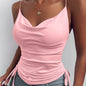 Spaghetti Strap Tops V-neck Camisole top Women Summer top - www.Shopthatapp.com