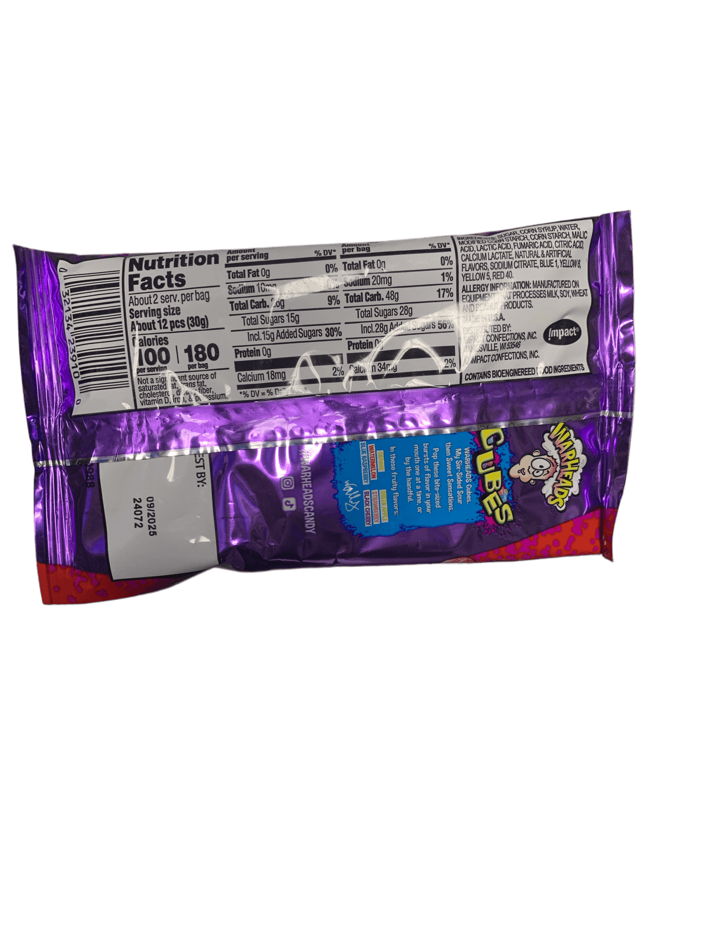 Warheads Cubes Sour and Sweet Chewy Candy 56G - U.S Edition - www.Shopthatapp.com