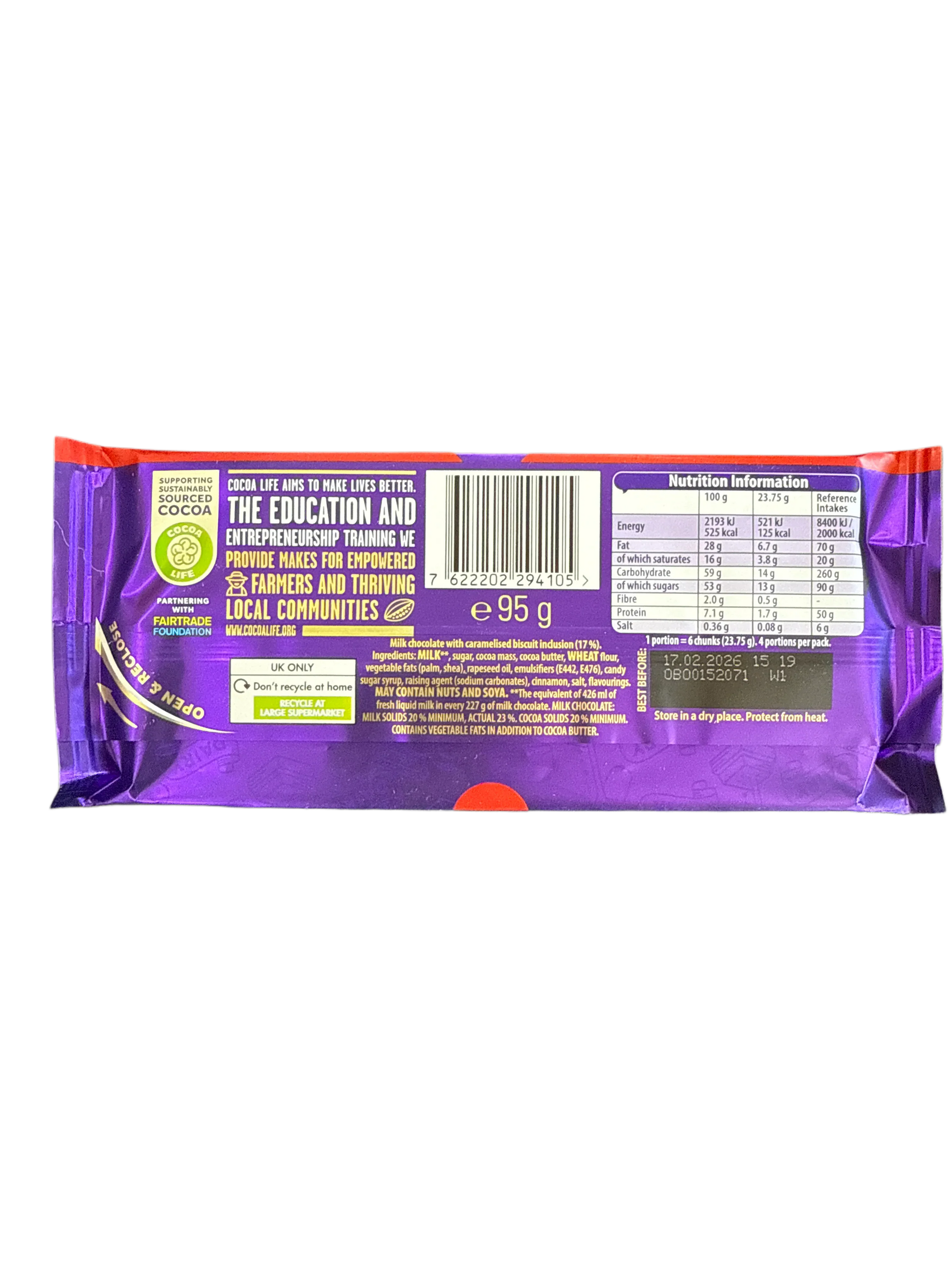 Cadbury Dairy Milk Biscoff 95G - U.K Edition - www.Shopthatapp.com