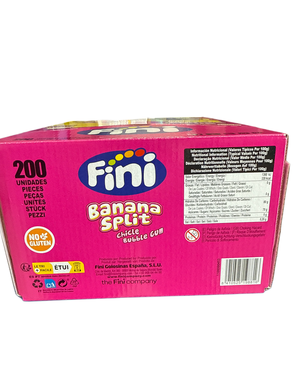 Fini Banana Split Bubble Gum 200 Individually Wrapped Pieces - U.K Edition - www.Shopthatapp.com