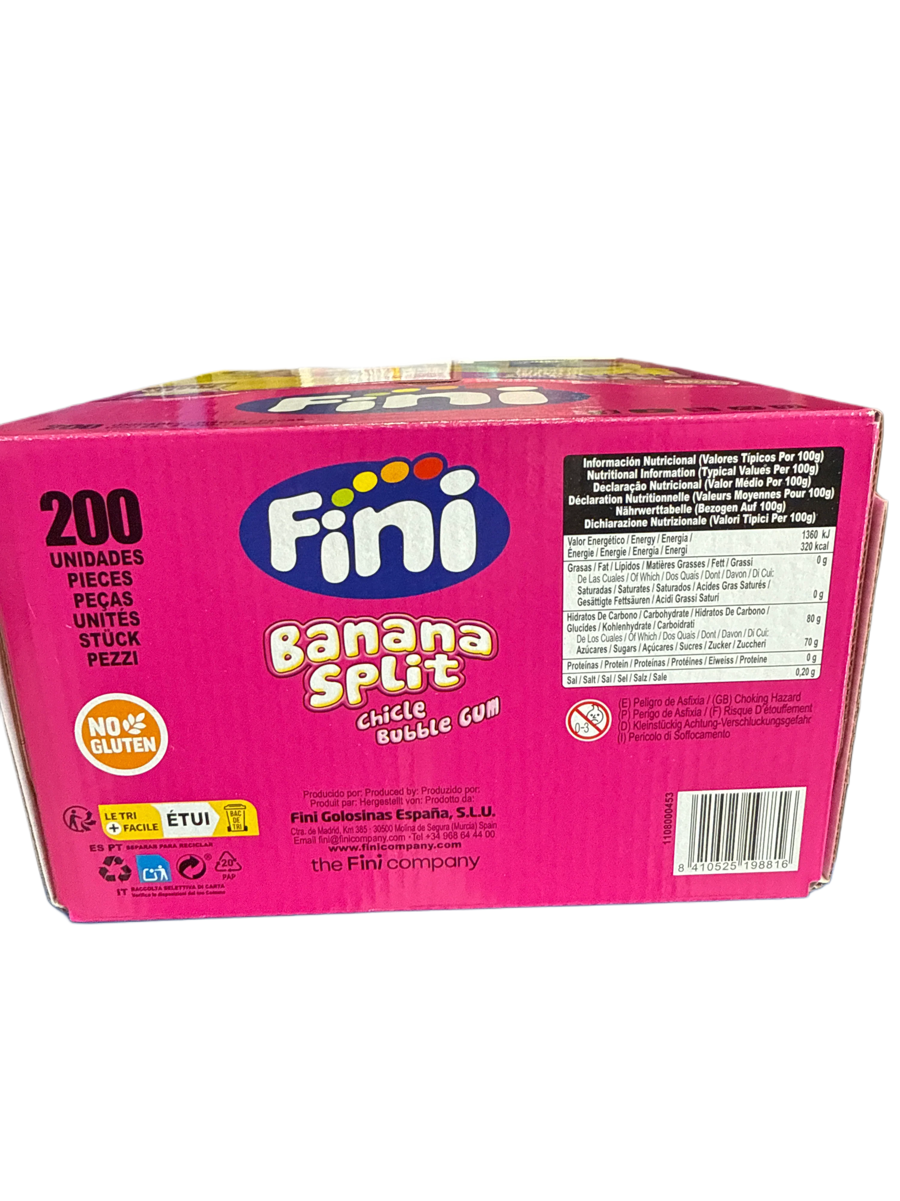 Fini Banana Split Bubble Gum 200 Individually Wrapped Pieces - U.K Edition - www.Shopthatapp.com