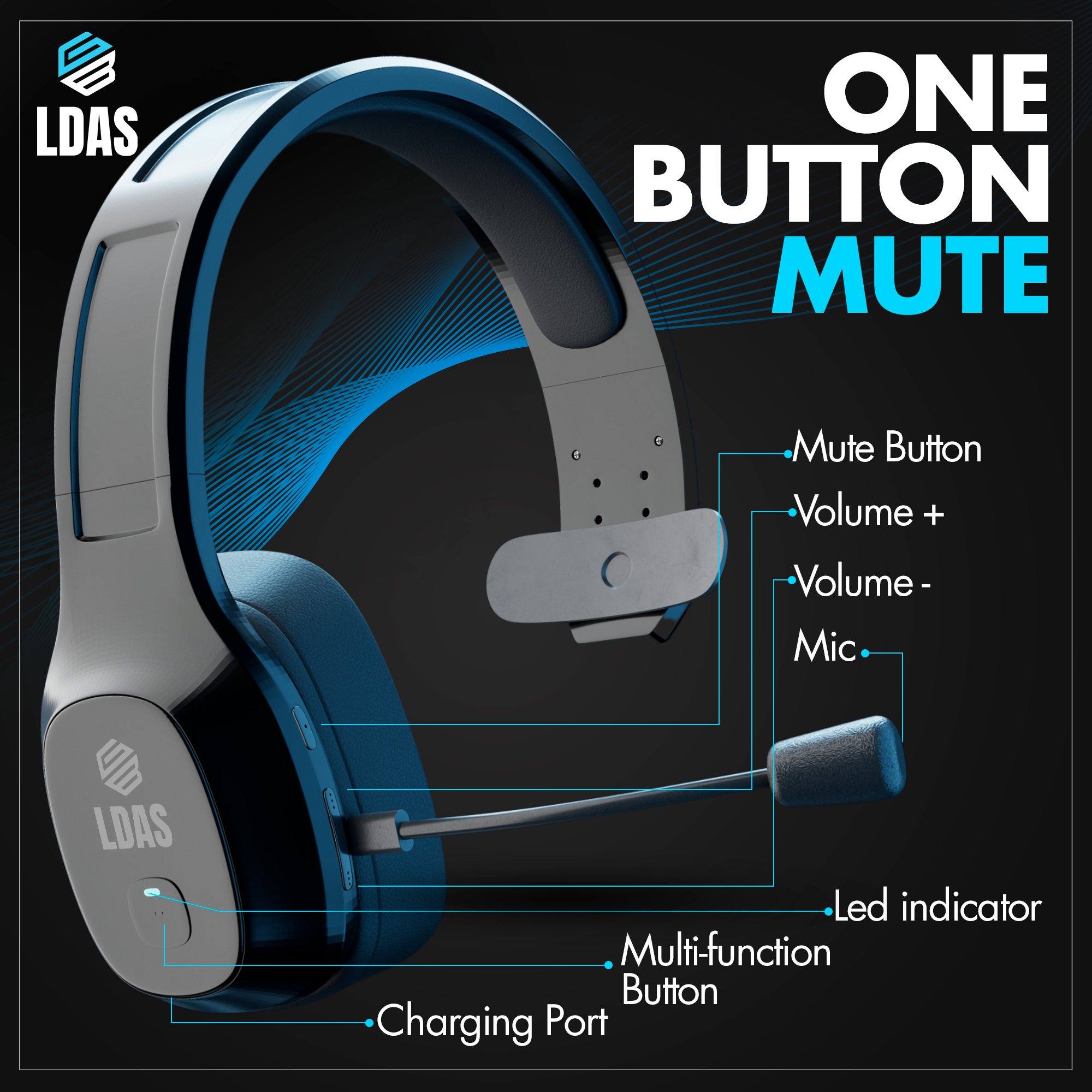 LDAS Trucker Bluetooth Headset TH11 - www.Shopthatapp.com