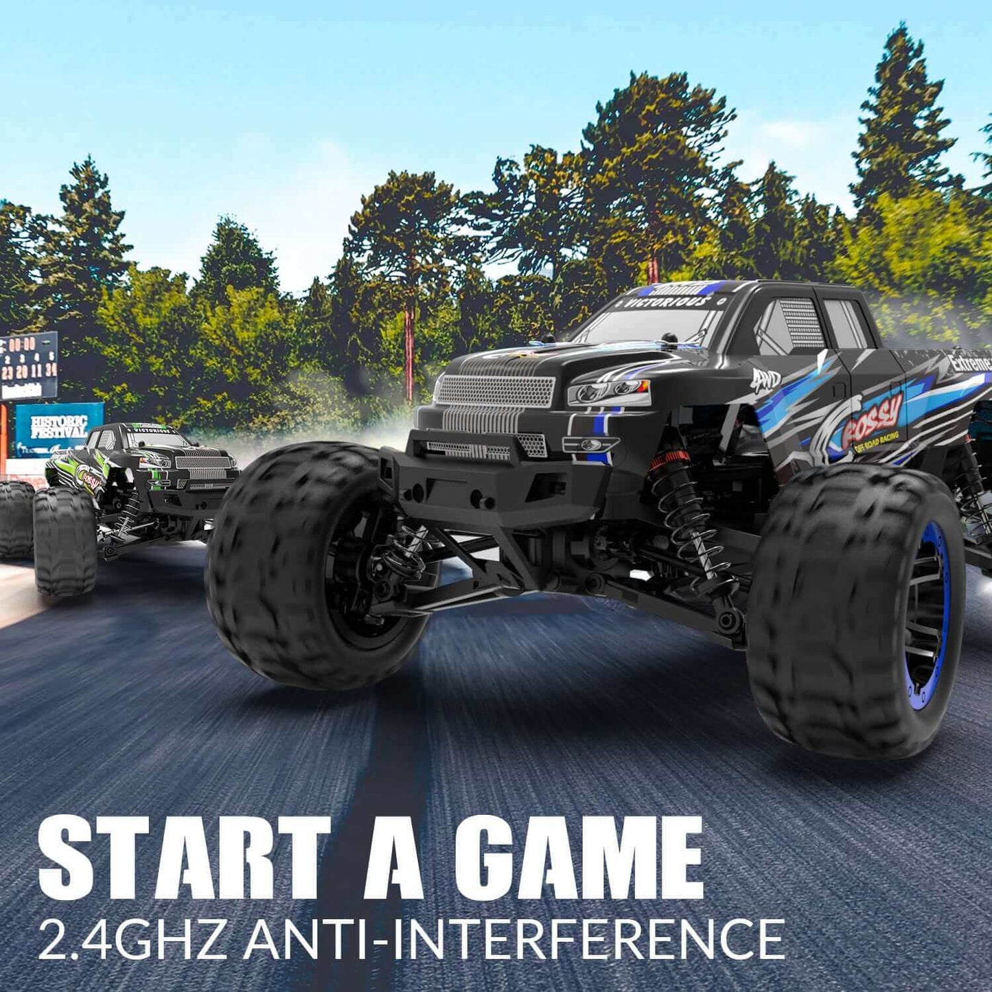 Racent Crossy 1/16 Scale 4x4 RC Monster Truck - 30mph Fast, High Speed, Off Road - www.Shopthatapp.com