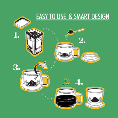 Coffret cadeau de thé vert en vrac et de tasses à thé à infusion