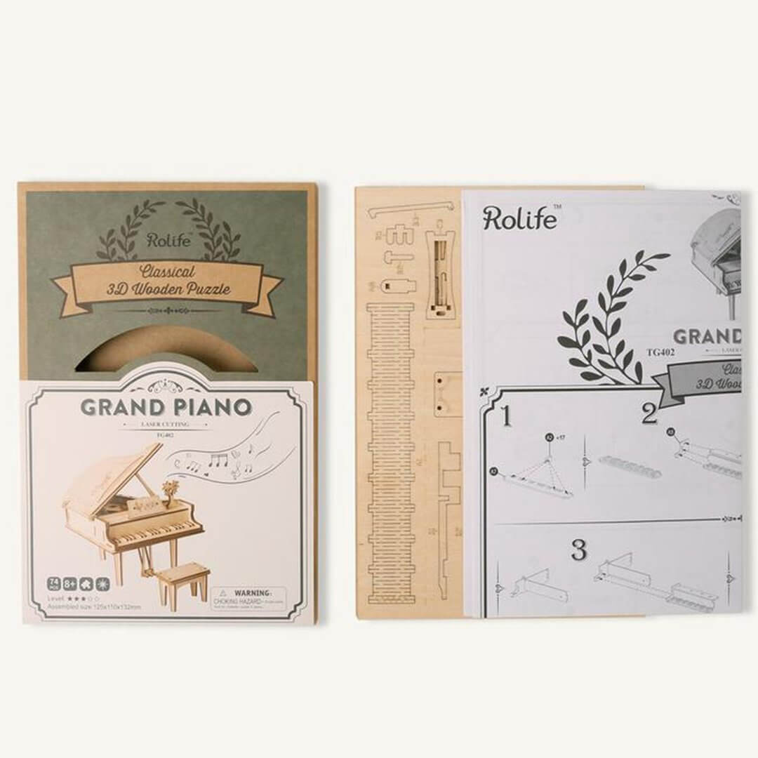 Grand Piano 3D Puzzle Kit | Kidstoylover - Engaging DIY Wooden Model - www.Shopthatapp.com