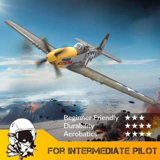 P51D RC Airplane with Mode 1 Transmitter | 4-Channel Brushless & XPilot Stabilizer - www.Shopthatapp.com