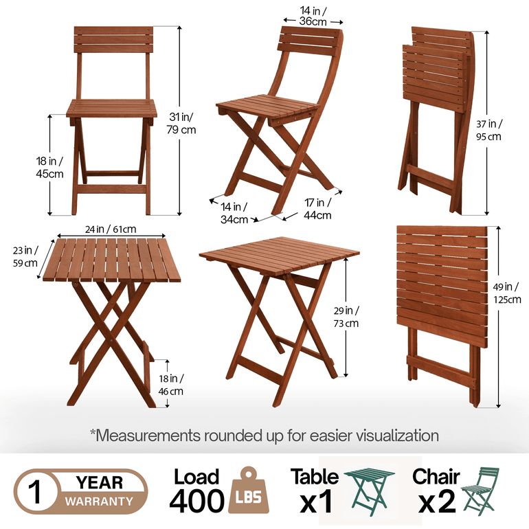 Foldable Bistro Table and Chairs Set - www.Shopthatapp.com