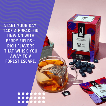 Berry Fields, Berry Tea Pyramid Tea Bags - www.Shopthatapp.com