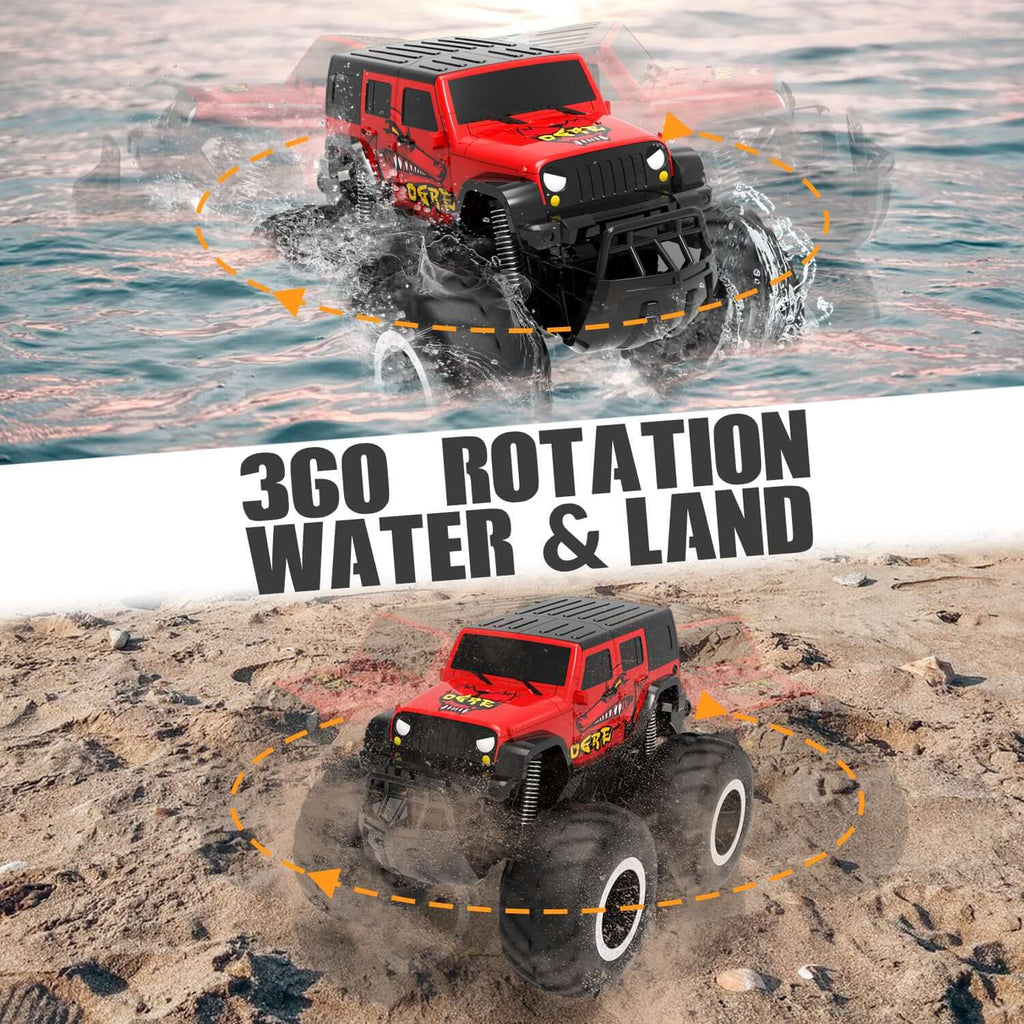 Amphibious All Terrain Off-Road Waterproof RC Monster Truck for Kids - www.Shopthatapp.com