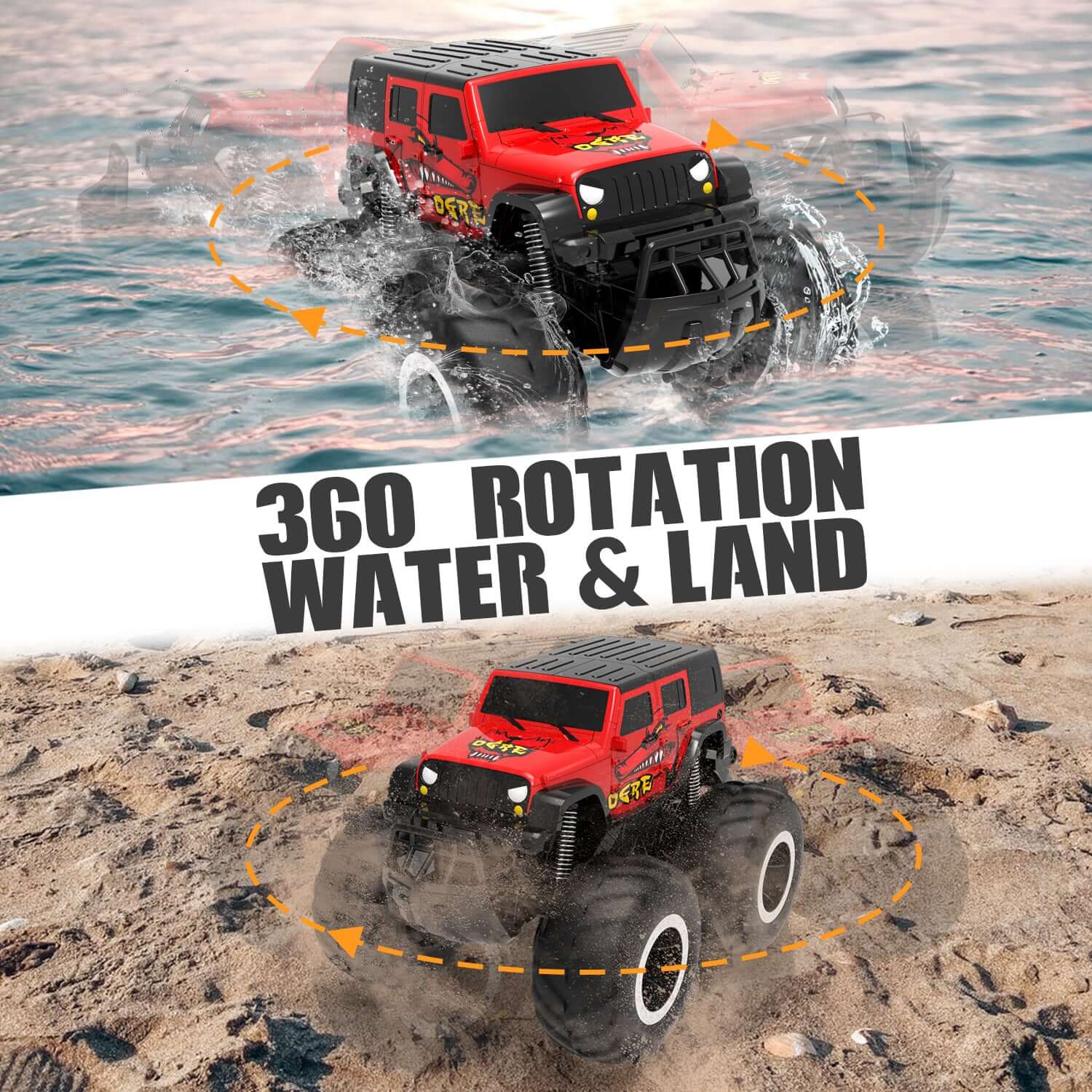 Amphibious All Terrain Off-Road Waterproof RC Monster Truck for Kids - www.Shopthatapp.com
