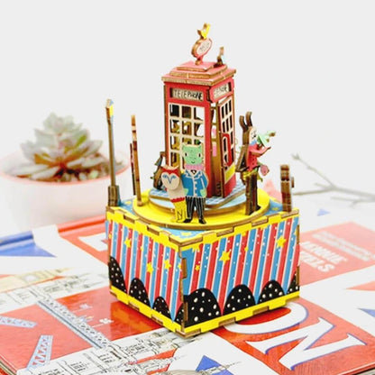 Kidstoylover: ROBOTIME 3D Wooden Puzzle Music Phone Booth - www.Shopthatapp.com