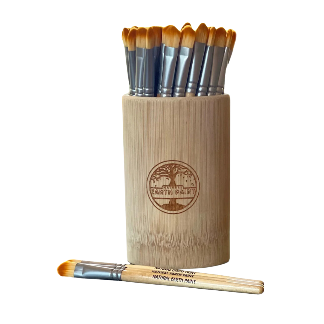 Bamboo Cup with 30 Brushes - www.Shopthatapp.com