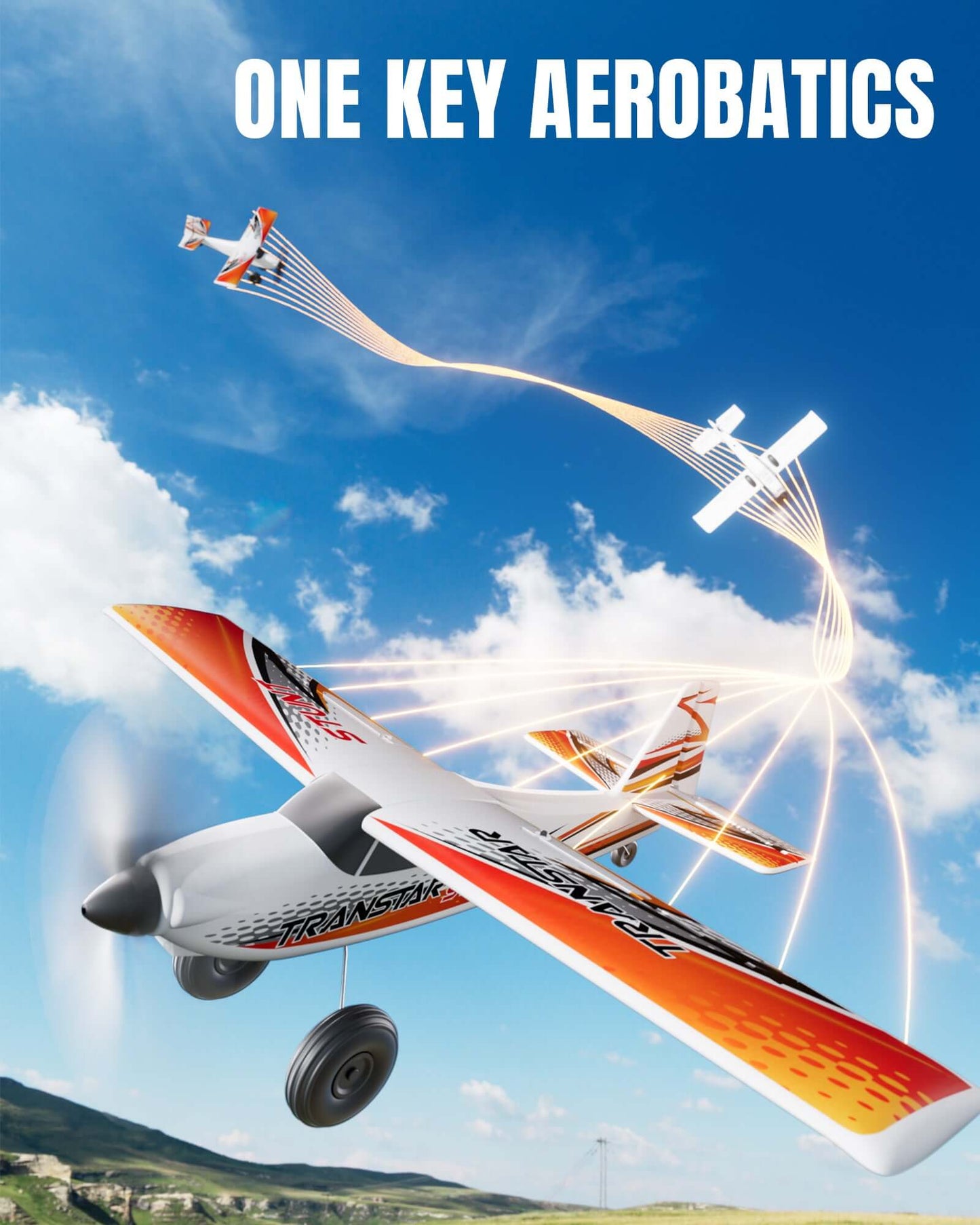 VolantexRC Trainstar 500mm Brushless RC Plane 2S/3S Power RTF – Green/Orange - www.Shopthatapp.com