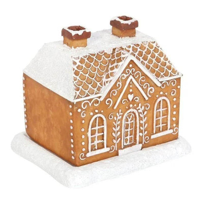 Christmas Snow Top Resin Ginger Cake Cottage Incense Burner - www.Shopthatapp.com