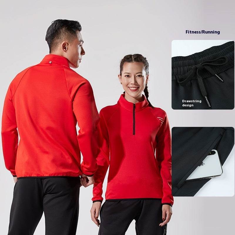 Half Zipper Long Sleeve Workout Top Outdoor Running Quick-drying Gym Shirt - www.Shopthatapp.com