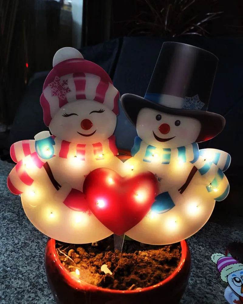 Christmas Scene Decoration With LED Lights Christmas Snowman Ornaments - www.Shopthatapp.com