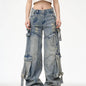 Distressed Washed Oversized Baggy Cargo Jeans Pant - www.Shopthatapp.com