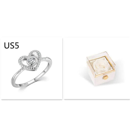Fashion Acrylic Rotating  Valentine  Rose Jewelry gift  Box - www.Shopthatapp.com