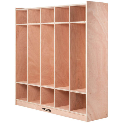 Preschool Cubby Lockers 5-Section Plywood Birch Coat Locker 15MM Thickness Kids Locker For Home 48.4 Inch High Durable Classroom Lockers For Toddlers And Kids Commercial Or Personal Use - www.Shopthatapp.com