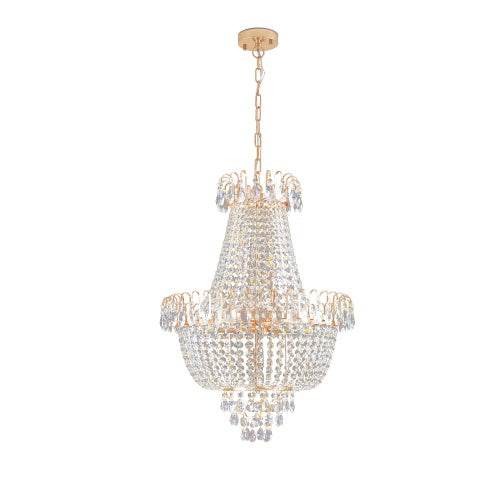 Golden Crystal Chandelier, Large Modern Luxury Chandelier, Suitable For Living Room, Dining Room, Bedroom, Hallway - No Bulb - www.Shopthatapp.com