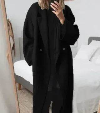 Trench Coat - Winter long wool trench coat for women Cashmere - www.Shopthatapp.com